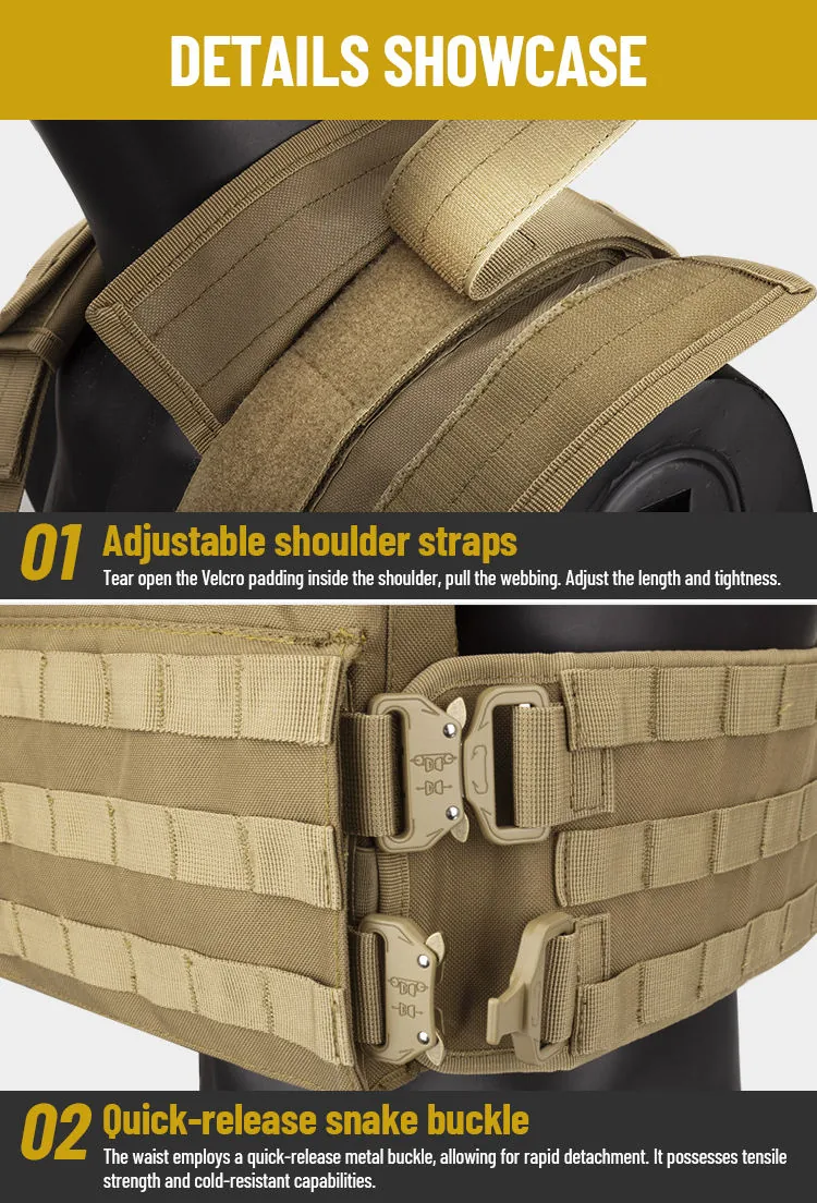Professional Hunting Plate Carrier Vest — Black view 6